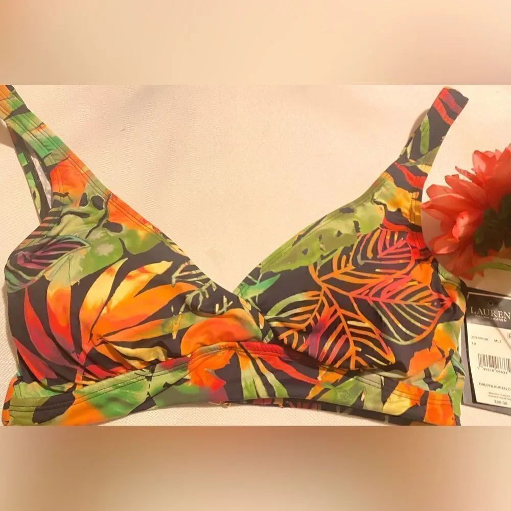 🎉Women’s Lauren Ralph Lauren 🎉Surplace Underwire Bikini Top Topical💐